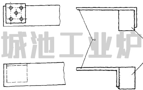 铜排弯90°放在-电极尾部的上面或下面